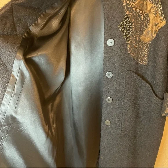 CB Wraps by Chadwicks Vintage Long Wool Wearable Art Maxi Coat Size M - Picture 10 of 16